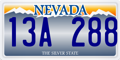 NV license plate 13A288