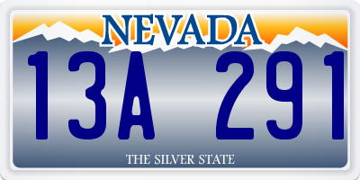 NV license plate 13A291