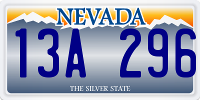 NV license plate 13A296