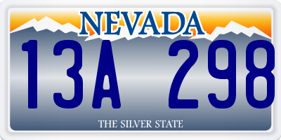 NV license plate 13A298