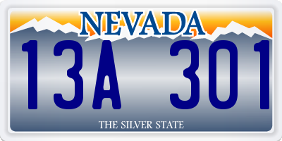 NV license plate 13A301