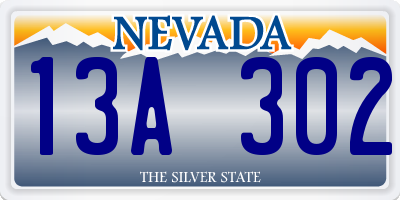 NV license plate 13A302