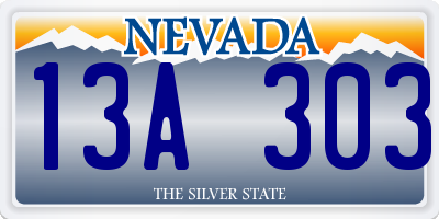 NV license plate 13A303