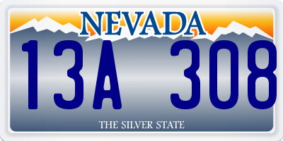 NV license plate 13A308