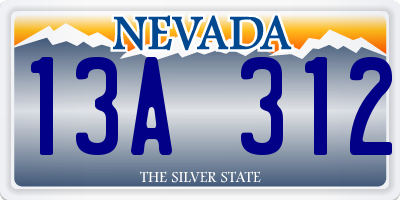 NV license plate 13A312