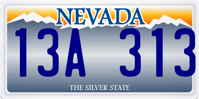 NV license plate 13A313