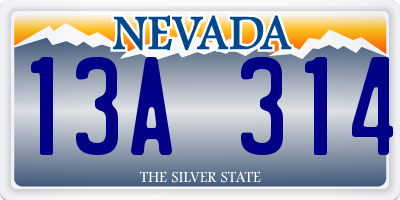 NV license plate 13A314