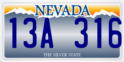 NV license plate 13A316