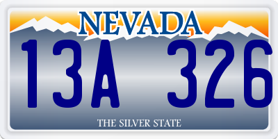 NV license plate 13A326