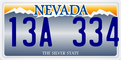 NV license plate 13A334