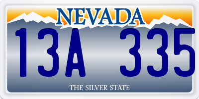 NV license plate 13A335