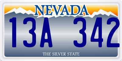 NV license plate 13A342