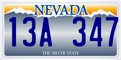 NV license plate 13A347