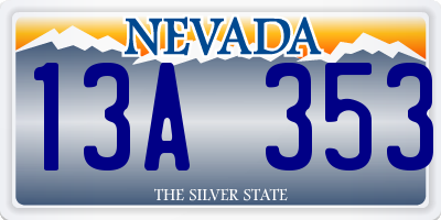 NV license plate 13A353