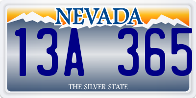 NV license plate 13A365