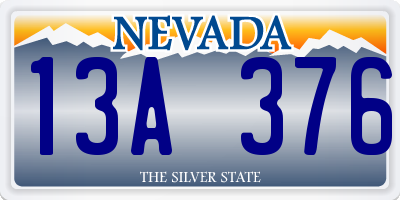 NV license plate 13A376