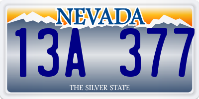 NV license plate 13A377