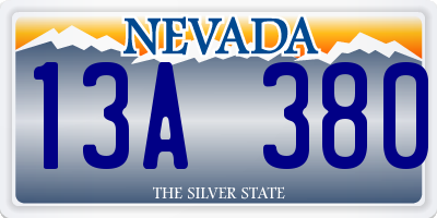 NV license plate 13A380