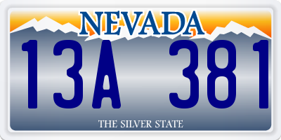 NV license plate 13A381