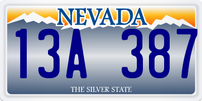NV license plate 13A387