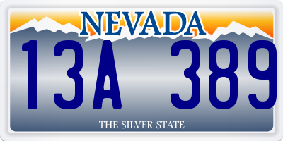 NV license plate 13A389