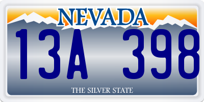 NV license plate 13A398
