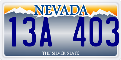 NV license plate 13A403