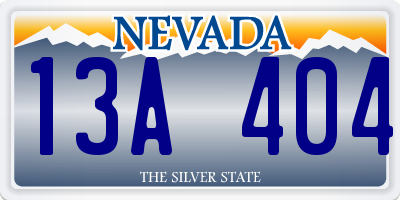 NV license plate 13A404
