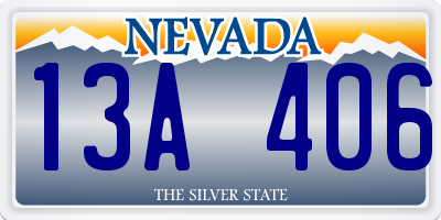 NV license plate 13A406