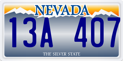 NV license plate 13A407