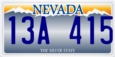 NV license plate 13A415