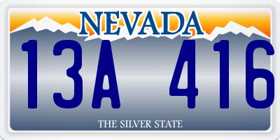 NV license plate 13A416