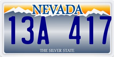 NV license plate 13A417