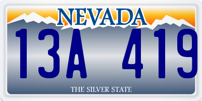 NV license plate 13A419