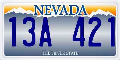 NV license plate 13A421