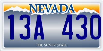 NV license plate 13A430