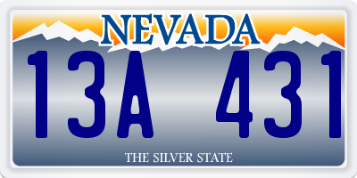 NV license plate 13A431