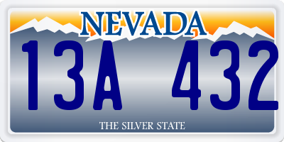 NV license plate 13A432