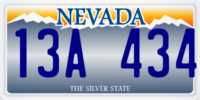 NV license plate 13A434