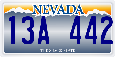 NV license plate 13A442