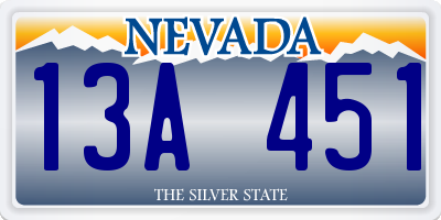 NV license plate 13A451