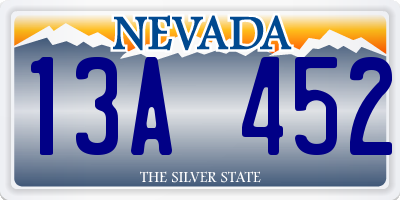 NV license plate 13A452