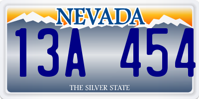 NV license plate 13A454