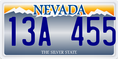 NV license plate 13A455