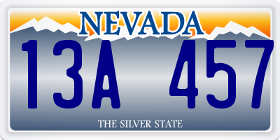 NV license plate 13A457