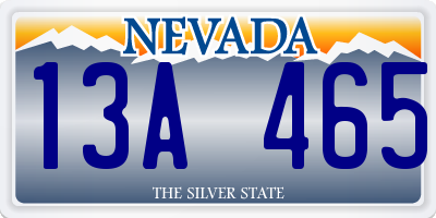 NV license plate 13A465