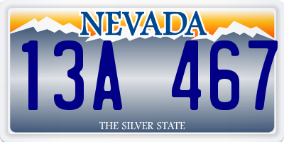 NV license plate 13A467