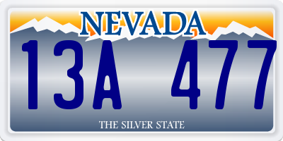 NV license plate 13A477