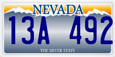 NV license plate 13A492