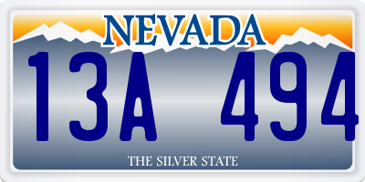 NV license plate 13A494